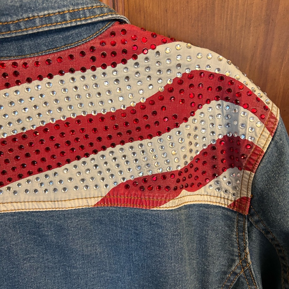 Vtg Bradford Exchange Patriotic Denim Jacket Size Medium - Picture 11 of 12